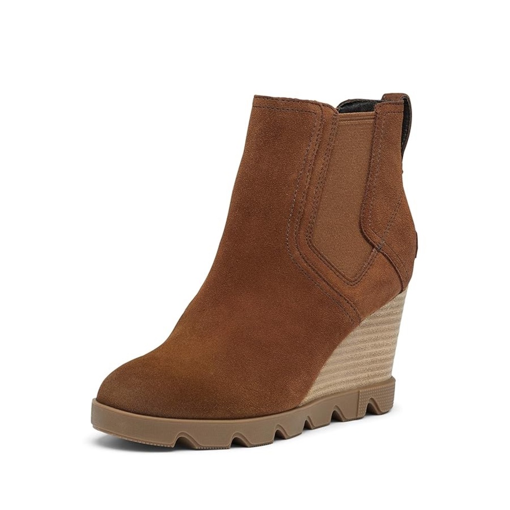 Sorel Brown Suede Wedge Ankle Boots